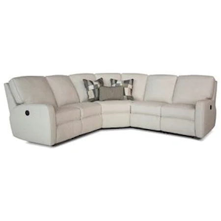 Contemporary Power Reclining Sectional Sofa with Track Arms